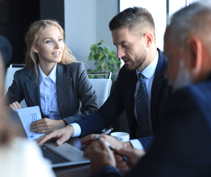 Business people meeting conference discussion corporate attire